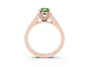Pear-Shaped Graduated Pavé Engagement Ring Setting for a Fancy Green Lab-Grown Diamond | Rose Gold