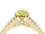 Pear-Shaped Graduated Split Shank Engagement Ring Setting for a Fancy Yellow Lab-Grown Diamond | Yellow Gold