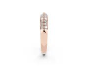 Round Lab-Grown Diamond Double Row Pavé Wedding Band | Faceted Shank | Rose Gold