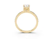 Pear-Shaped Channel Set Solitaire Engagement Ring Setting | Rope Collar Head | Yellow Gold