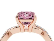 Princess Cut Twist Engagement Ring Setting for a Fancy Pink Lab-Grown Diamond | Rose Gold
