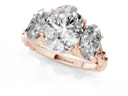 Oval Three Stone Engagement Ring Setting | Braided Band | Rose Gold