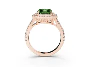 Asscher Cut Halo Engagement Ring Setting for a Fancy Green Lab-Grown Diamond | Rose Gold - Design NV-24799