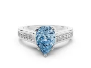 Pear-Shaped Channel Engagement Ring Setting for a Fancy Blue Lab-Grown Diamond | Platinum - Design NV-24671