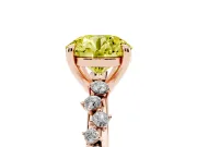 Round Graduated Accent Engagement Ring Setting for a Fancy Yellow Lab-Grown Diamond | Rose Gold