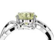 Round Bypass Solitaire Engagement Ring Setting for a Fancy Yellow Lab-Grown Diamond | Pavé and Plain Strands | Platinum