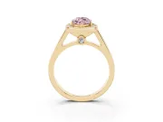 Marquise Rimmed Halo Engagement Ring Setting for a Fancy Pink Lab-Grown Diamond | Yellow Gold