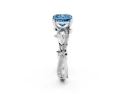 Radiant Cut Twisted Engagement Ring Setting for a Fancy Blue Lab-Grown Diamond | Sterling Silver - Design NV-24635