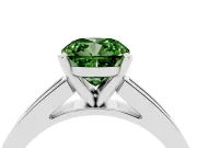 Cushion Cut Channel Engagement Ring Setting for a Fancy Green Lab-Grown Diamond | Platinum