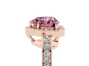 Heart-Shaped Framed Halo Engagement Ring Setting for a Fancy Pink Lab-Grown Diamond | Rose Gold