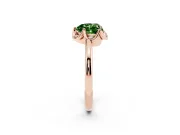 Heart-Shaped Petal Halo Engagement Ring Setting for a Fancy Green Lab-Grown Diamond | Rose Gold