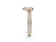 Pear-Shaped Domed Pavé Engagement Ring Setting for a Fancy Pink Lab-Grown Diamond | Yellow Gold