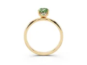 Fancy Green Pear Cut Diamond Solitaire Engagement Ring Set in Yellow gold with Prong Setting and Polished Band