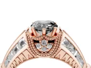Pear-Shaped Vintage Milgrain Engagement Ring Setting for a Black Center | Hidden Halo | Rose Gold