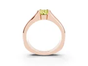 Pear-Shaped Half Bezel Solitaire Engagement Ring Setting for a Fancy Yellow Lab-Grown Diamond | Wide Band | Rose Gold