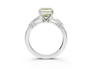 Asscher Cut Tapered Baguette Engagement Ring Setting for a Fancy Yellow Lab-Grown Diamond | Platinum