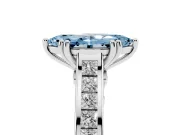 Marquise Channel Set Solitaire Engagement Ring Setting for a Fancy Blue Lab-Grown Diamond | Princess Channel | Platinum