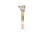Heart-Shaped Three Stone Engagement Ring Setting for a Fancy Yellow Lab-Grown Diamond | Tapered Band | Yellow Gold