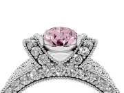 Pear-Shaped Vintage Engagement Ring Setting for a Fancy Pink Lab-Grown Diamond | Sterling Silver - Design NV-24674