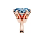 Oval Tapered Solitaire Engagement Ring Setting for a Fancy Blue Lab-Grown Diamond | Claw Prong Head | Rose Gold