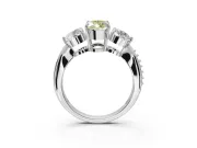 Marquise Three Stone Engagement Ring Setting for a Fancy Yellow Lab-Grown Diamond | Tapered Pave Band | Sterling Silver