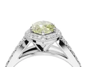 Marquise Halo Pavé Engagement Ring Setting for a Fancy Yellow Lab-Grown Diamond | Narrow Split Shank | White Gold
