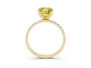 Princess Cut Pave Solitaire Engagement Ring Setting for a Fancy Yellow Lab-Grown Diamond | Slim Band | Yellow Gold