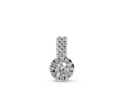 Round Lab-Grown Diamond Halo Pendant Necklace | Elongated Bail | White Gold