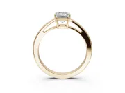 Emerald Cut Cathedral Solitaire Engagement Ring Setting | Open Shoulders | Yellow Gold
