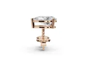 Asscher Cut Lab-Grown Diamond Solitaire Basket Stud Earrings | Open Gallery | Rose Gold