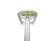 Emerald Cut Cathedral Solitaire Engagement Ring Setting for a Fancy Yellow Lab-Grown Diamond | Open Shoulders | Platinum