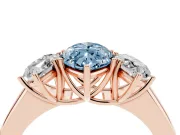 Marquise 3 Stone Engagement Ring Setting for a Fancy Blue Lab-Grown Diamond | Rose Gold