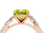 Asscher Cut Floral Vine Engagement Ring Setting for a Fancy Yellow Lab-Grown Diamond | Rose Gold
