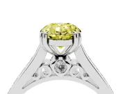 Oval Channel Engagement Ring Setting for a Fancy Yellow Lab-Grown Diamond | Sterling Silver - Design NV-24671