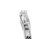Baguette Diamond Milgrain Band Set in Platinum with Channel V-Prong Setting
