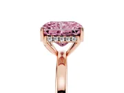 Radiant Cut Engagement Ring Setting for a Fancy Pink Lab-Grown Diamond | Hidden Halo | Rose Gold