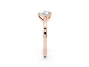 Heart Cut Diamond Solitaire Ring Set in Rose gold with Prong Setting and Classic Band