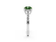 Cushion Cut Engagement Ring Setting for a Fancy Green Lab-Grown Diamond | White Gold - Design NV-24649