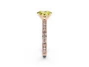 Oval Vintage Pavé Engagement Ring Setting for a Fancy Yellow Lab-Grown Diamond | Rose Gold
