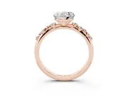 Heart Cut Diamond Cluster Solitaire Ring Set in Rose gold with Prong Setting