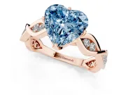 Heart-Shaped Twisted Infinity Engagement Ring Setting for a Fancy Blue Lab-Grown Diamond | Rose Gold