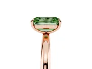 Emerald Cut Low Set Solitaire Engagement Ring Setting for a Fancy Green Lab-Grown Diamond | Plain Band | Rose Gold