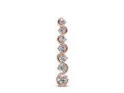 Round Lab-Grown Diamond Graduated Wave Wire Pendant Necklace | Prong Set | Rose Gold