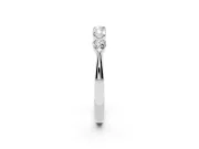 Round Lab-Grown Diamond Five-Stone Bar Set Wedding Band | Raised Row | Sterling Silver