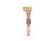 Pear-Shaped Channel Set Engagement Ring Setting for a Fancy Yellow Lab-Grown Diamond | Rope Collar | Rose Gold