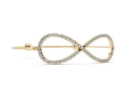 Round Lab-Grown Diamond Pavé Infinity Chain Bracelet | Open Figure Eight | Yellow Gold