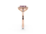 Emerald Cut Starburst Halo Engagement Ring Setting for a Fancy Pink Lab-Grown Diamond | Rose Gold