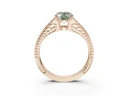Oval Split Shank Pavé Engagement Ring Setting for a Fancy Green Lab-Grown Diamond | Rose Gold