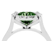 Round Halo Engagement Ring Setting for a Fancy Green Lab-Grown Diamond | Claw Corners | White Gold