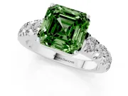 Asscher Cut Engagement Ring Setting for a Fancy Green Lab-Grown Diamond | Platinum - Design NV-24643
